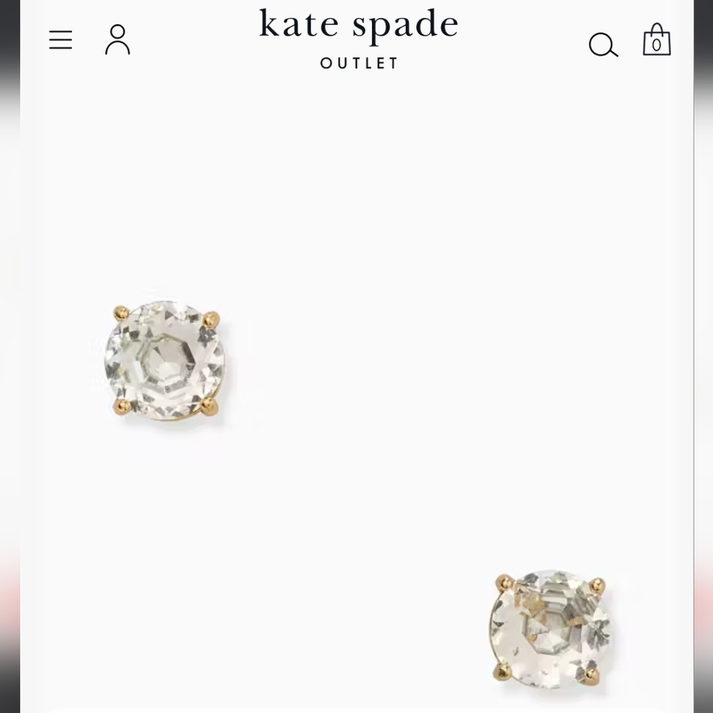 NWT+ Pouch Kate Spade Gumdrop Studs in Clear